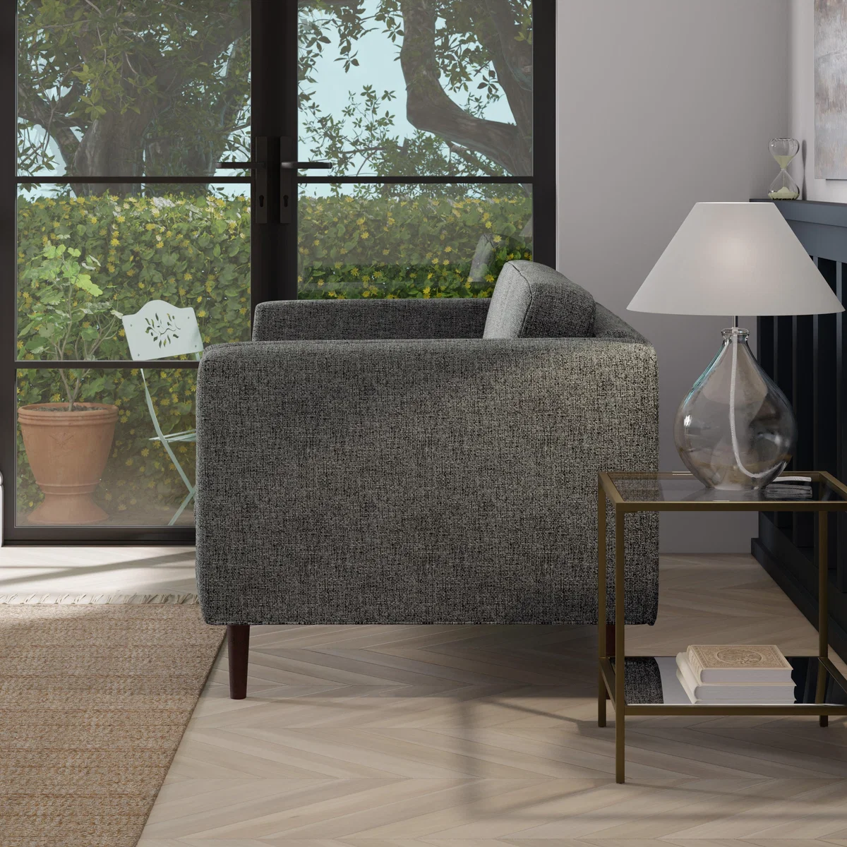 Anton Tonal Weave 3 Seater Sofa Tonal Weave Grey – image 5