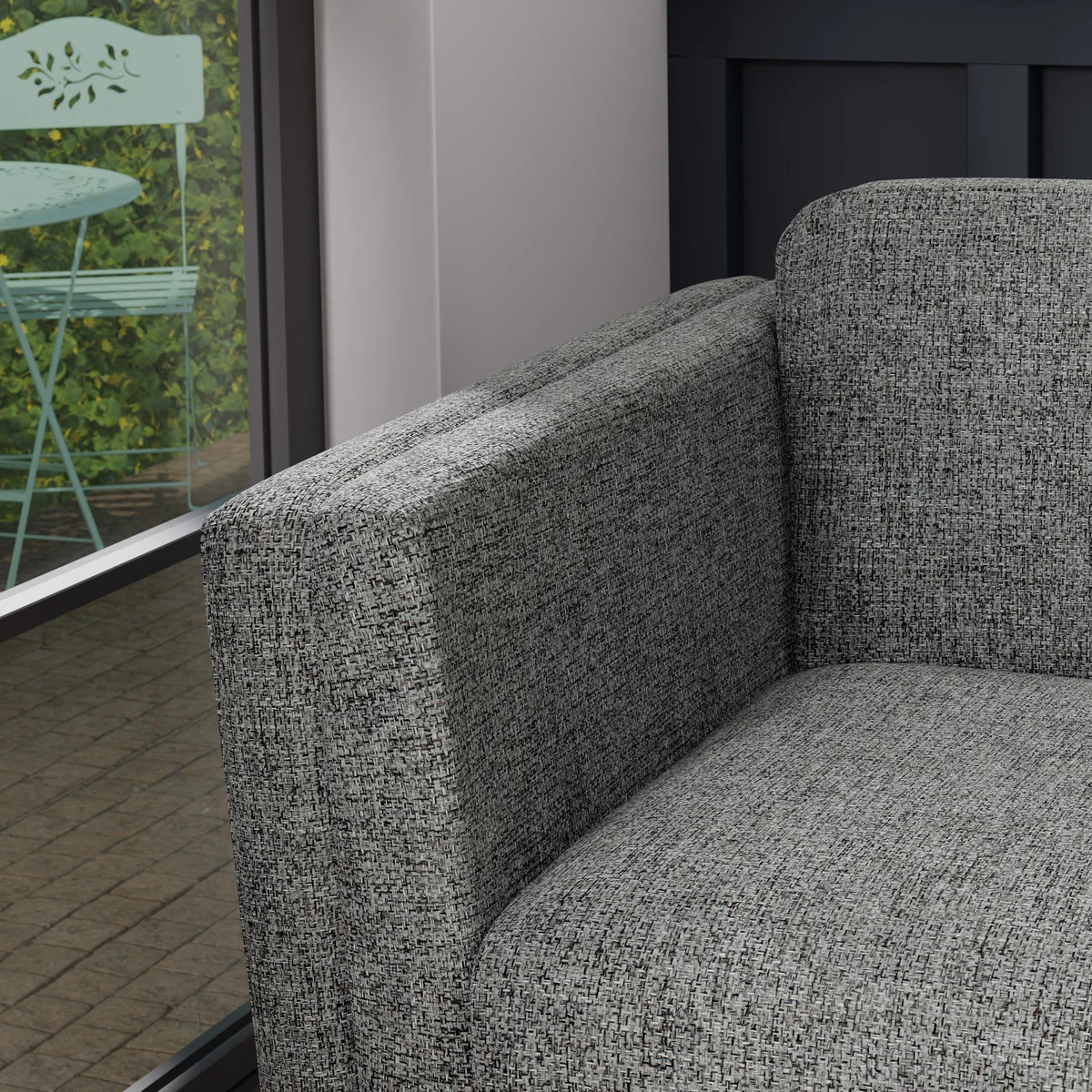 Anton Tonal Weave 3 Seater Sofa Tonal Weave Grey – image 6