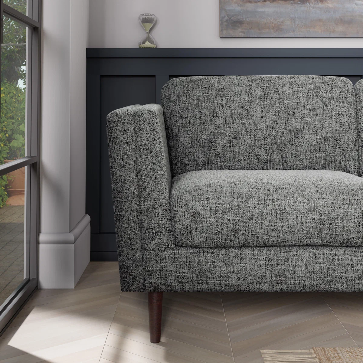 Anton Tonal Weave 3 Seater Sofa Tonal Weave Grey – image 7