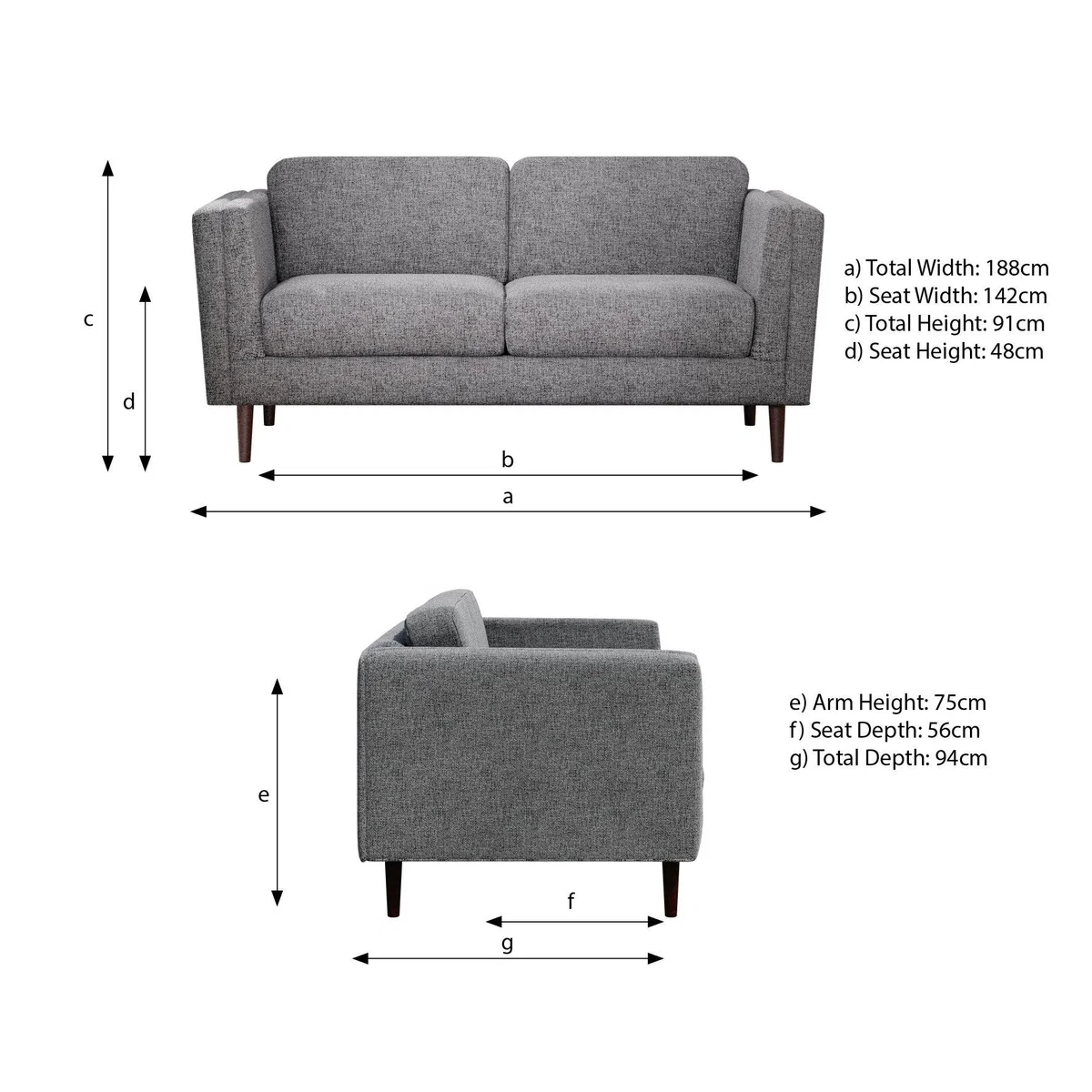 Anton Tonal Weave 3 Seater Sofa Tonal Weave Grey – image 9