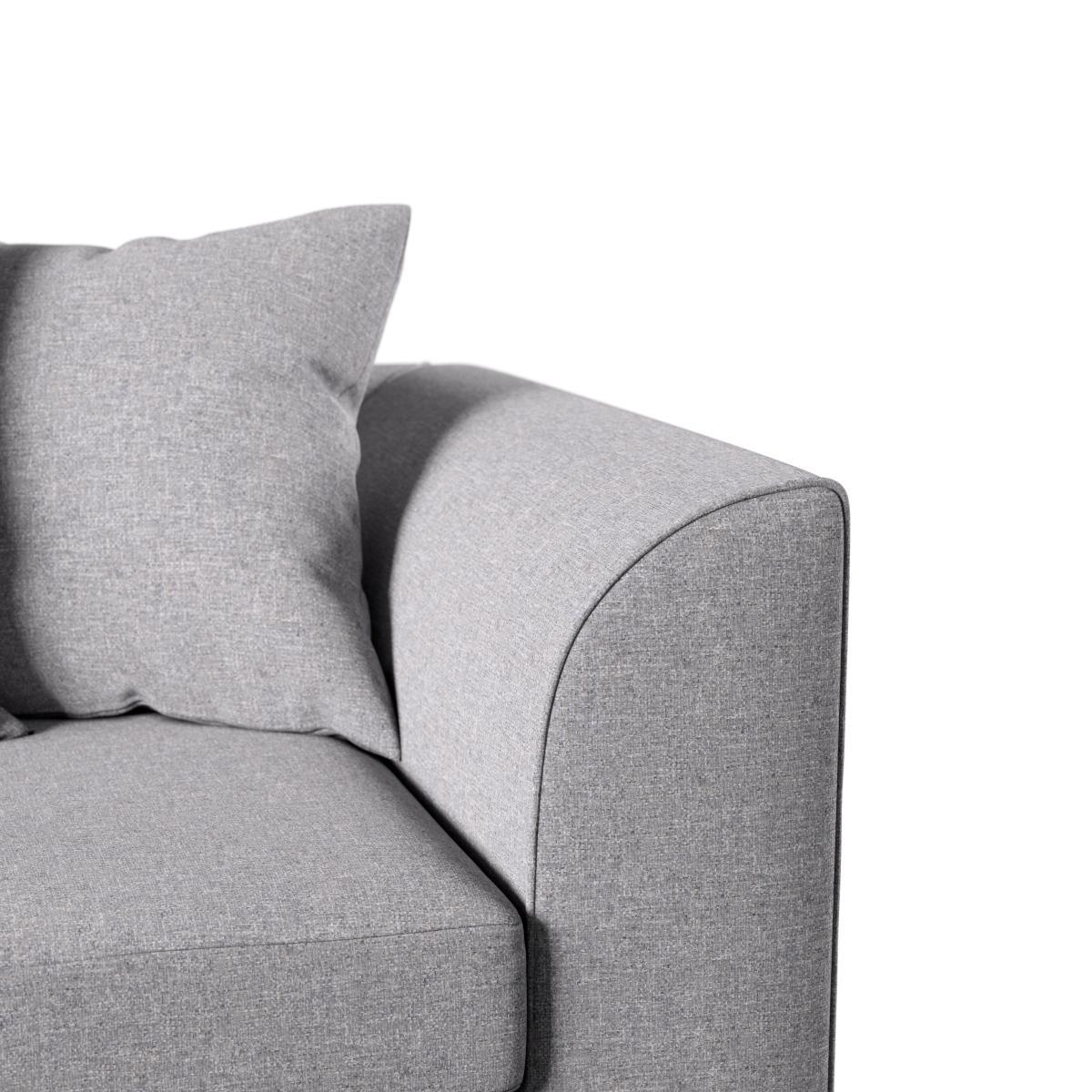 Blake Soft Texture Fabric 3 Seater Sofa Grey – image 6