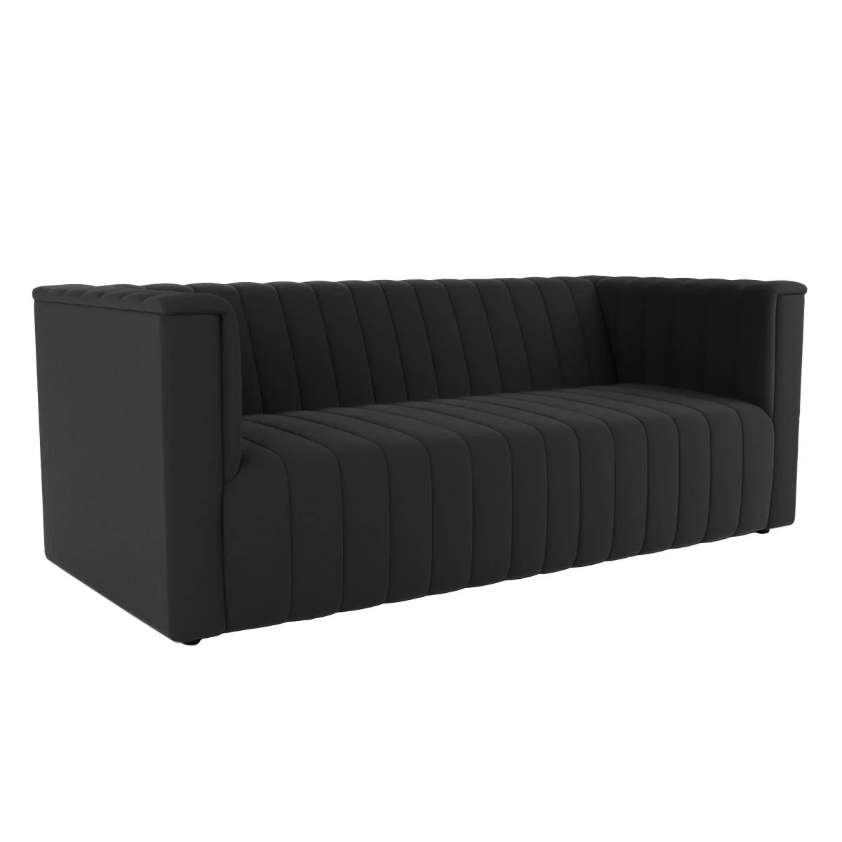 Cora Chenille 3 Seater Sofa Black – image 2