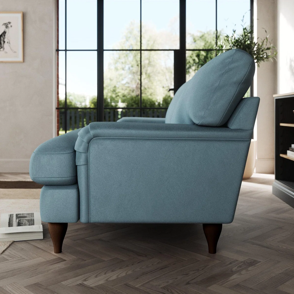 Darwin 3 Seater Sofa Cosy Velvet Pacific – image 3