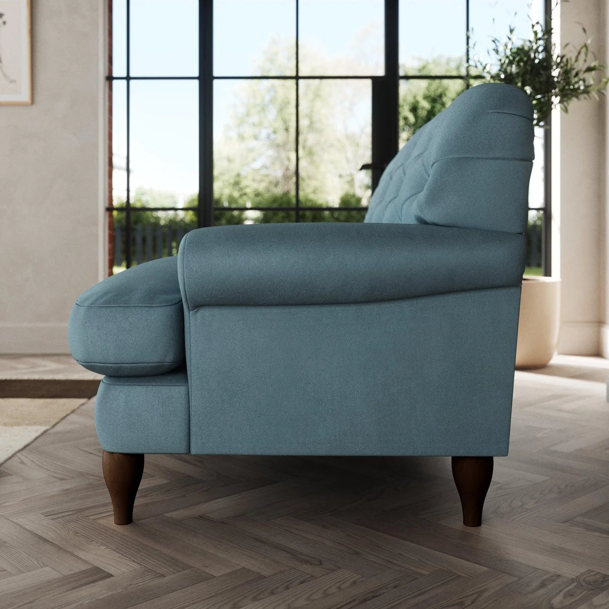 Canterbury 3 Seater Sofa Cosy Velvet Pacific – image 3