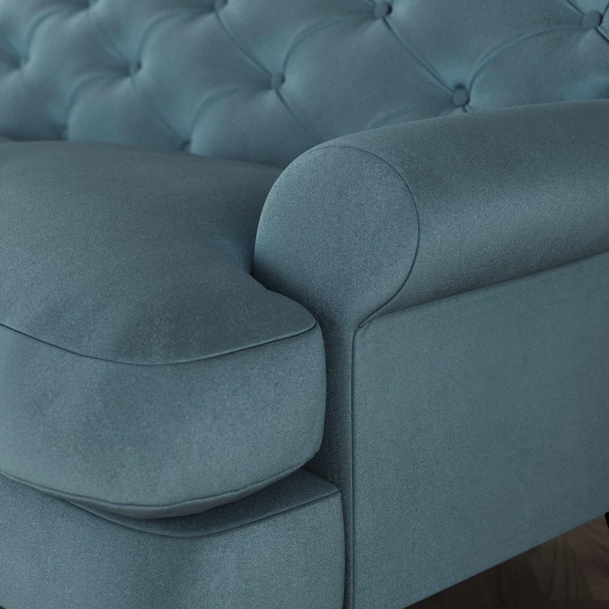 Canterbury 3 Seater Sofa Cosy Velvet Pacific – image 5