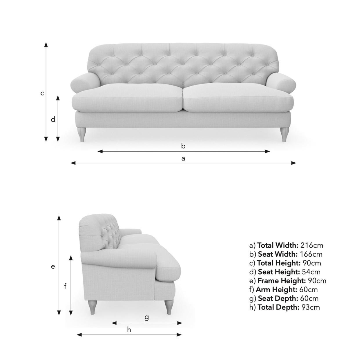 Canterbury Woolly Marl 3 Seater Sofa Woolly Marl Navy – image 9