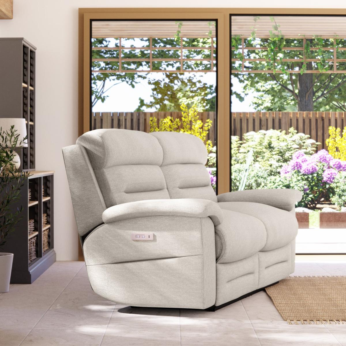Lulworth 3 Seater Power Recliner Sofa Honeycomb Chenille Linen – image 4