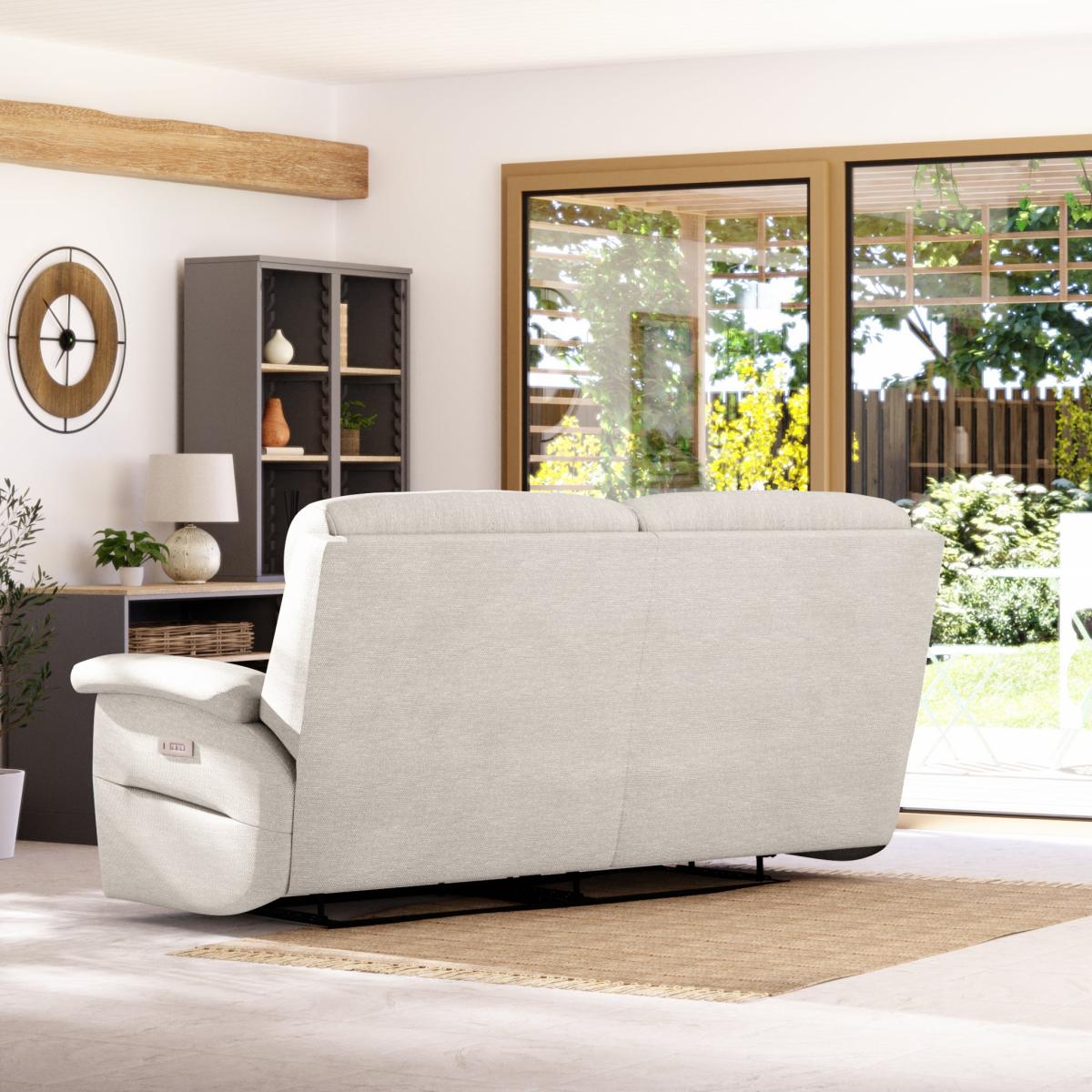 Lulworth 3 Seater Power Recliner Sofa Honeycomb Chenille Linen – image 5