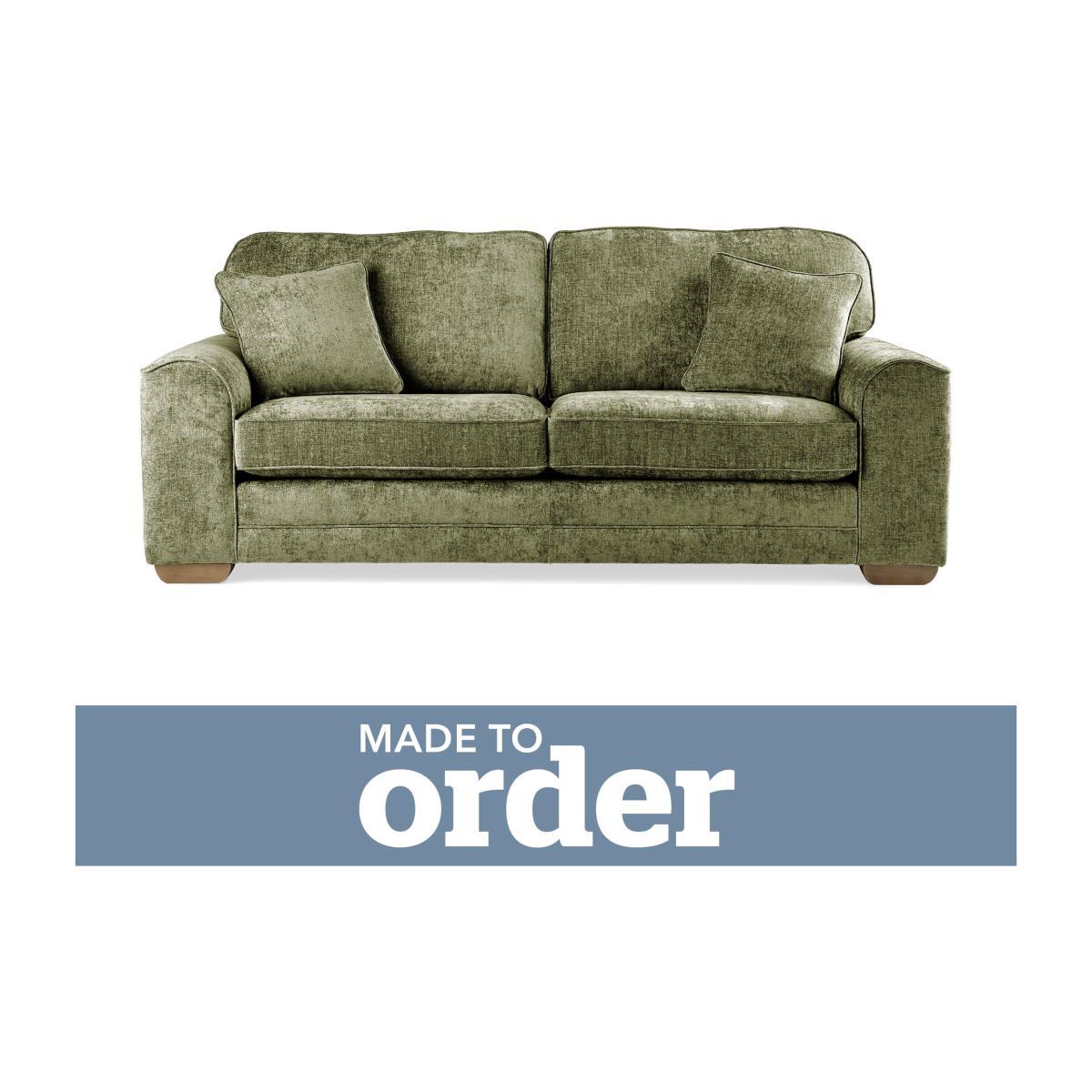 Morello 3 Seater Sofa Luxury Chenille Premium Chenille Olive – image 1