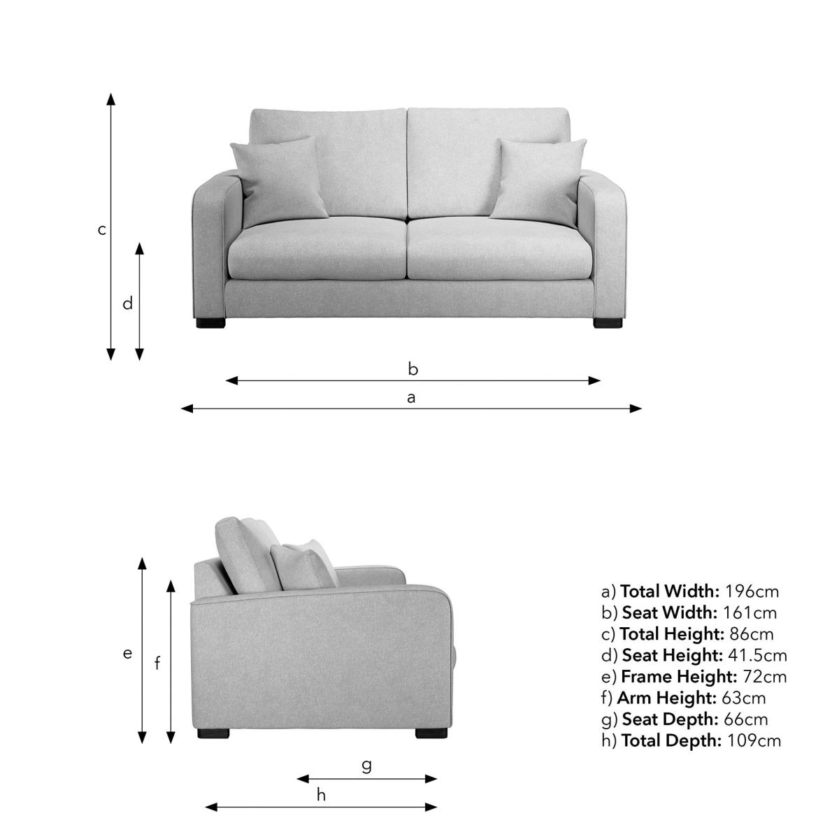 Carson Soft Texture 3 Seater Sofa Grey – image 9