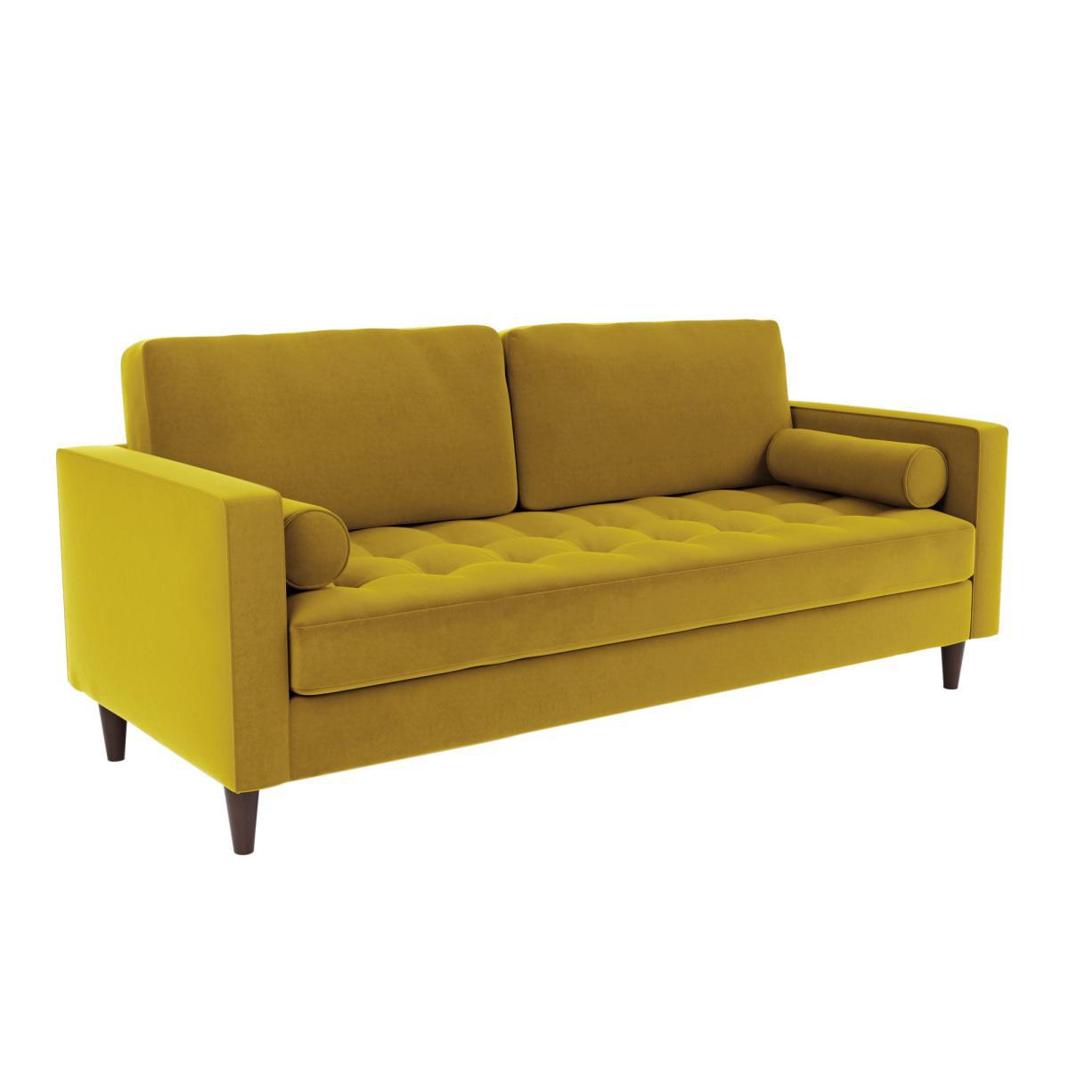 Zoe Velvet 3 Seater Sofa Honey (Yellow) – image 3