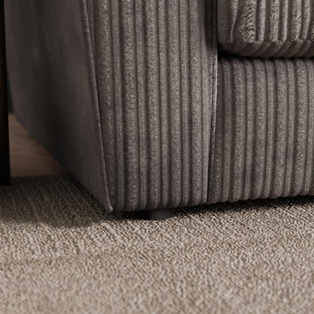 Blake Curved Arm Jumbo Cord Standard Back 3 Seater Sofa Jumbo Cord Grey – image 6