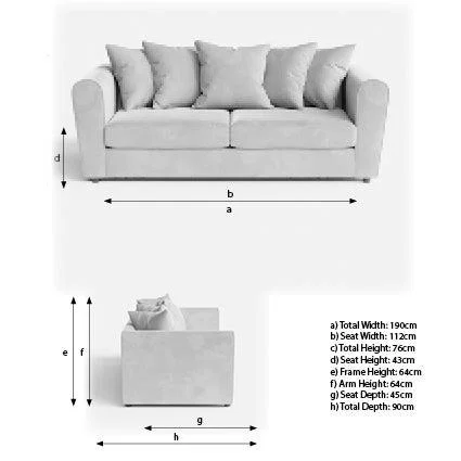 Blake Soft Faux Leather Combo 3 Seater Sofa Soft Faux Leather Graphite – image 8