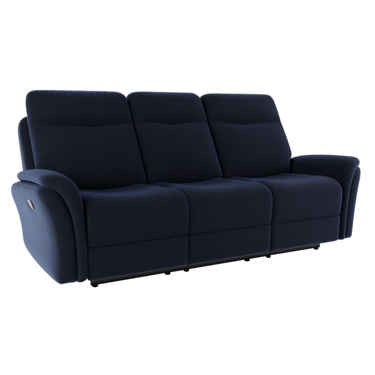Monte Velvet Reclining 3 Seater Sofa Luxe Navy – image 2