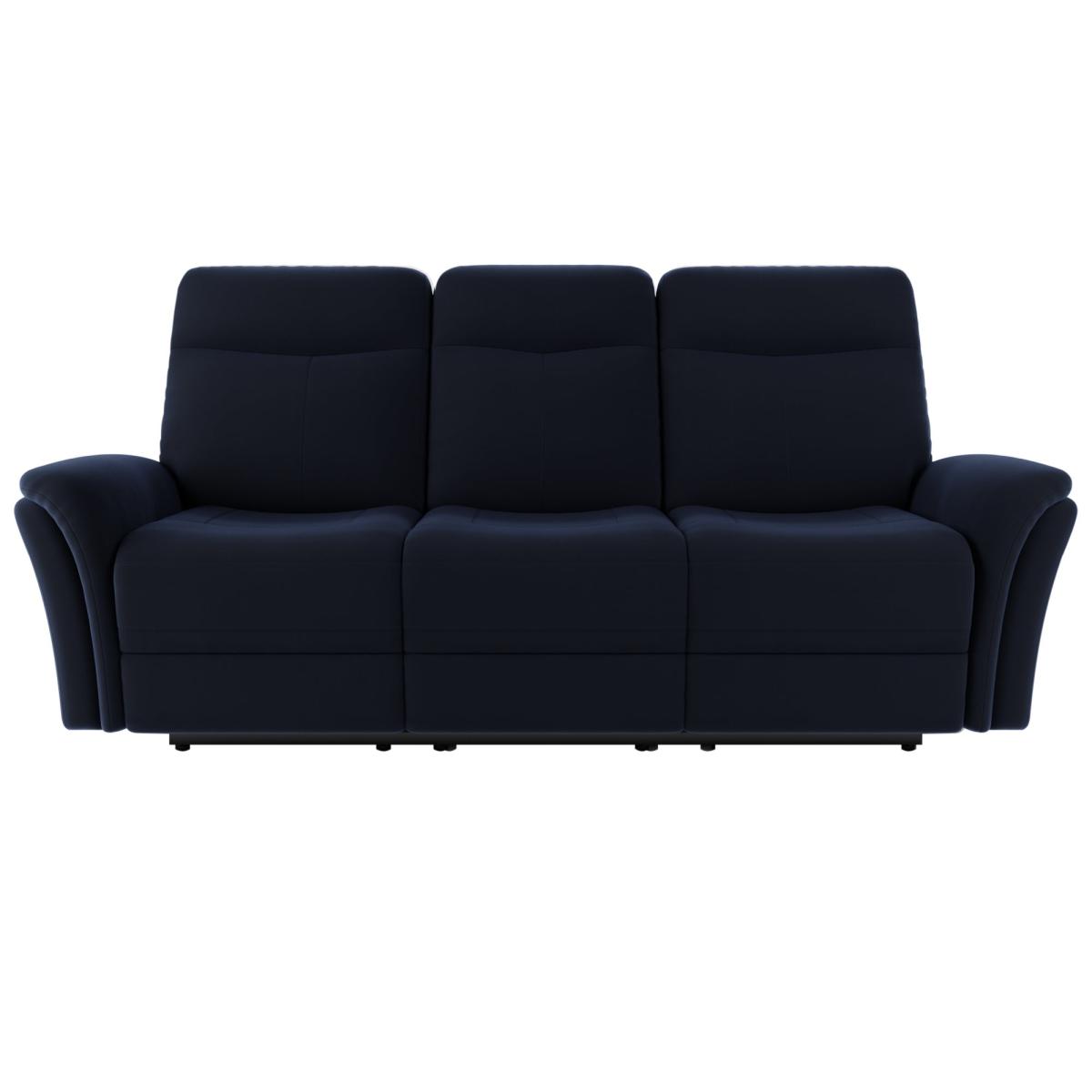 Monte Velvet Reclining 3 Seater Sofa Luxe Navy – image 3