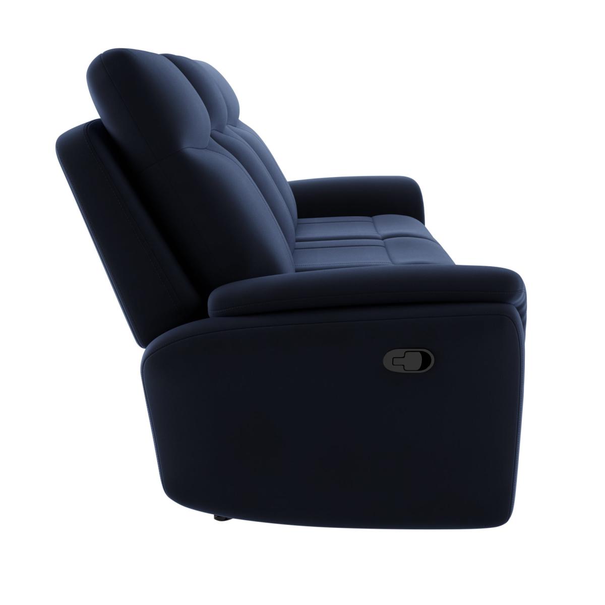 Monte Velvet Reclining 3 Seater Sofa Luxe Navy – image 4