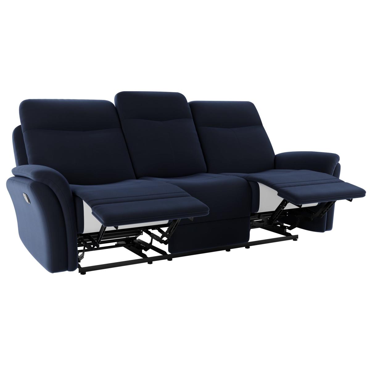 Monte Velvet Reclining 3 Seater Sofa Luxe Navy – image 5