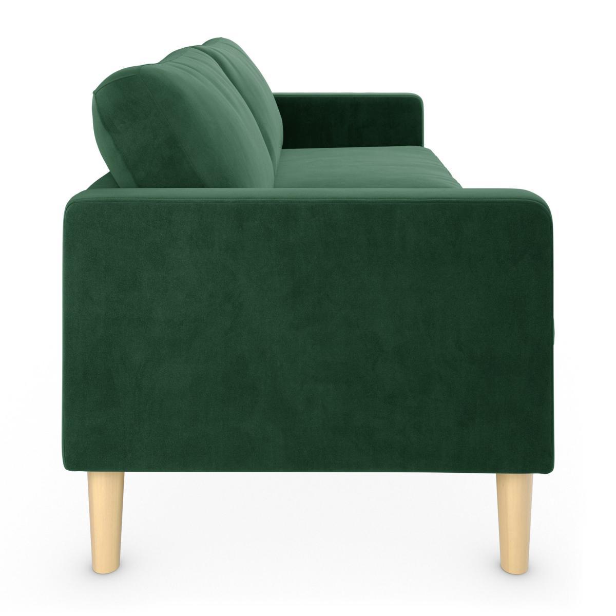 Jacob Velvet 3 Seater Sofa Bottle (Green) – image 5