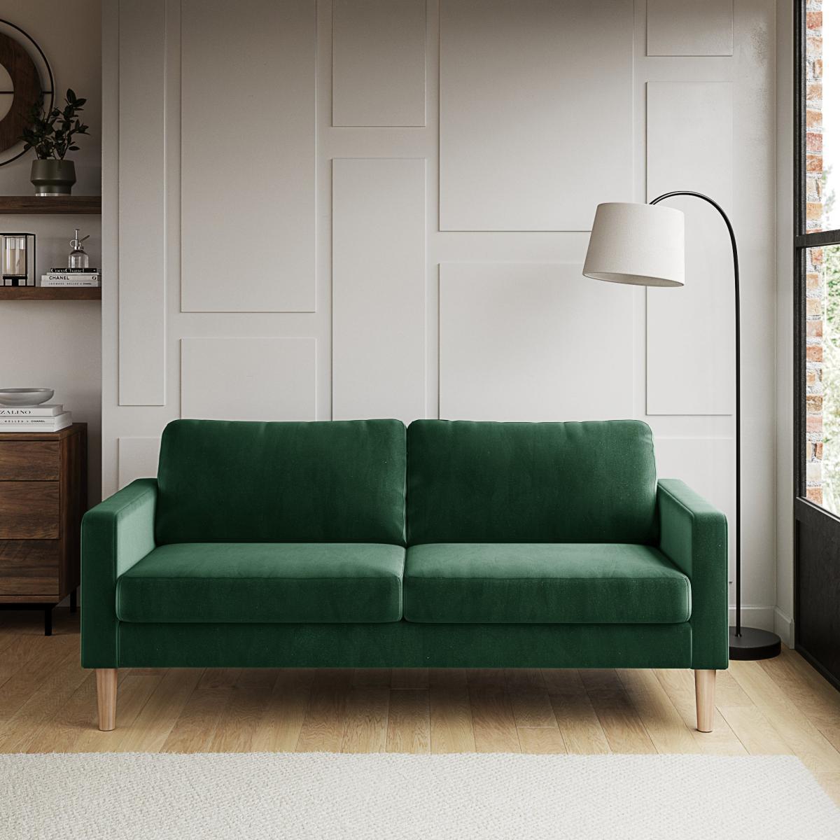 Jacob Velvet 3 Seater Sofa Bottle (Green) – image 1