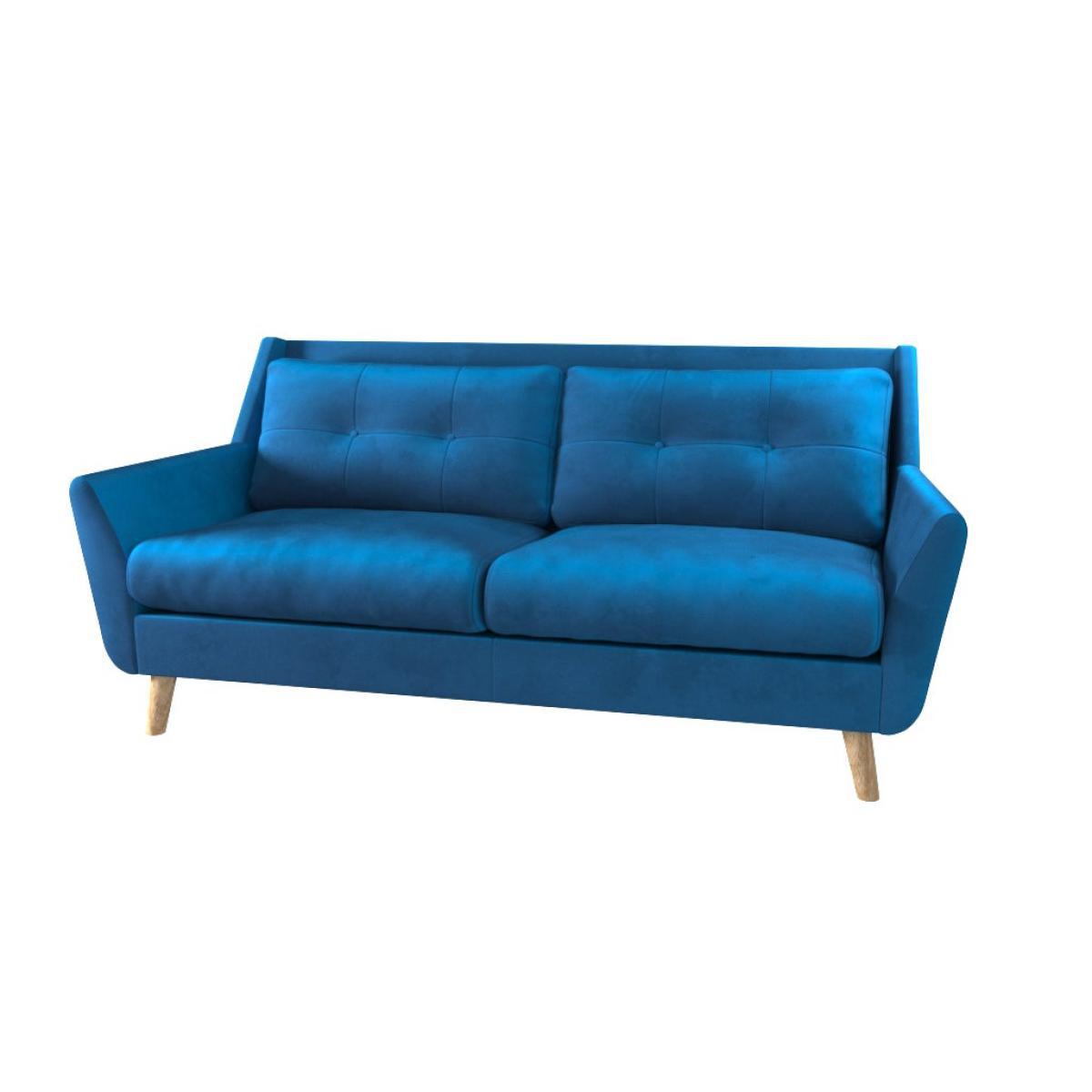 Halston Velvet 3 Seater Sofa Blue – image 2