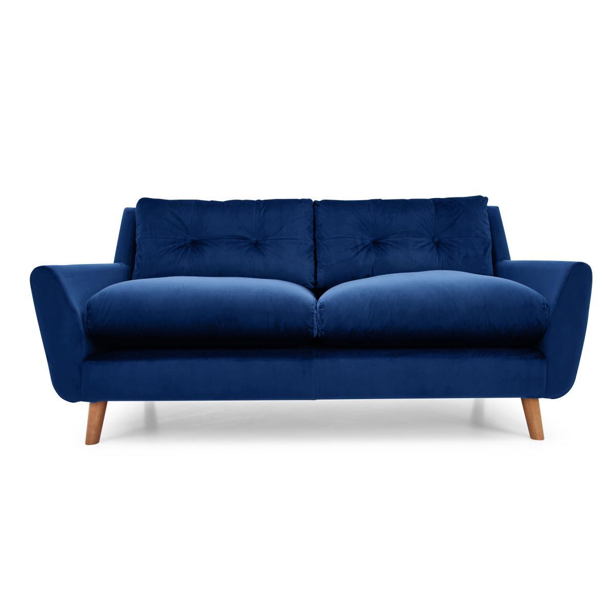 Halston Velvet 3 Seater Sofa Blue – image 12