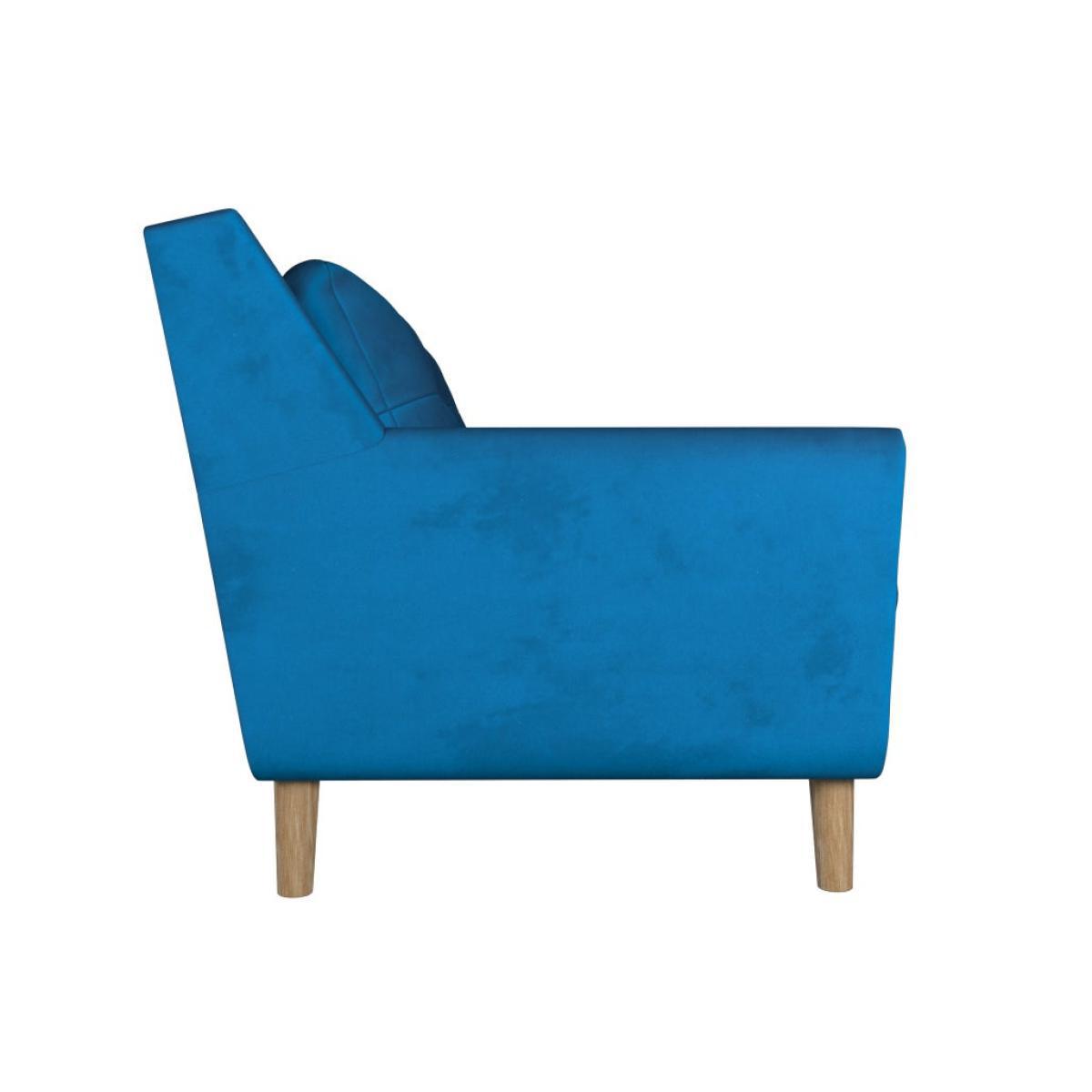 Halston Velvet 3 Seater Sofa Blue – image 4