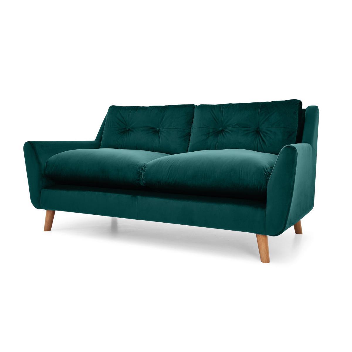 Halston Velvet 3 Seater Sofa Blue – image 8
