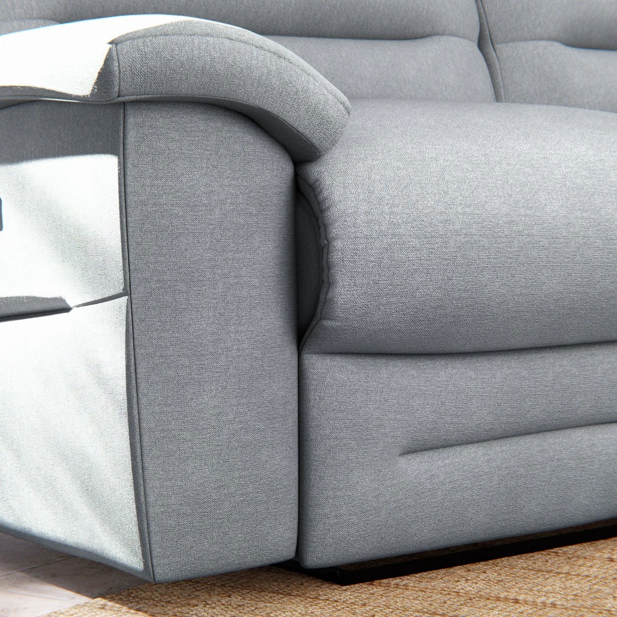 Lulworth 3 Seater Power Recliner Sofa Chenille Sky – image 8