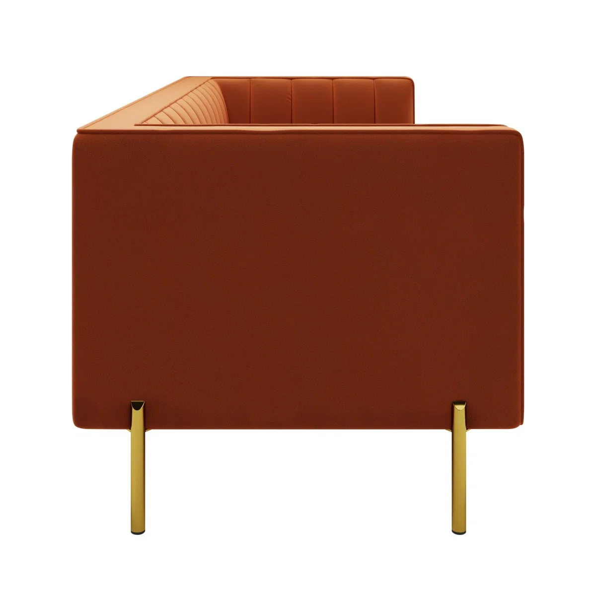 Bellamy Luxe Velvet 3 Seater Sofa Orange Umber – image 4
