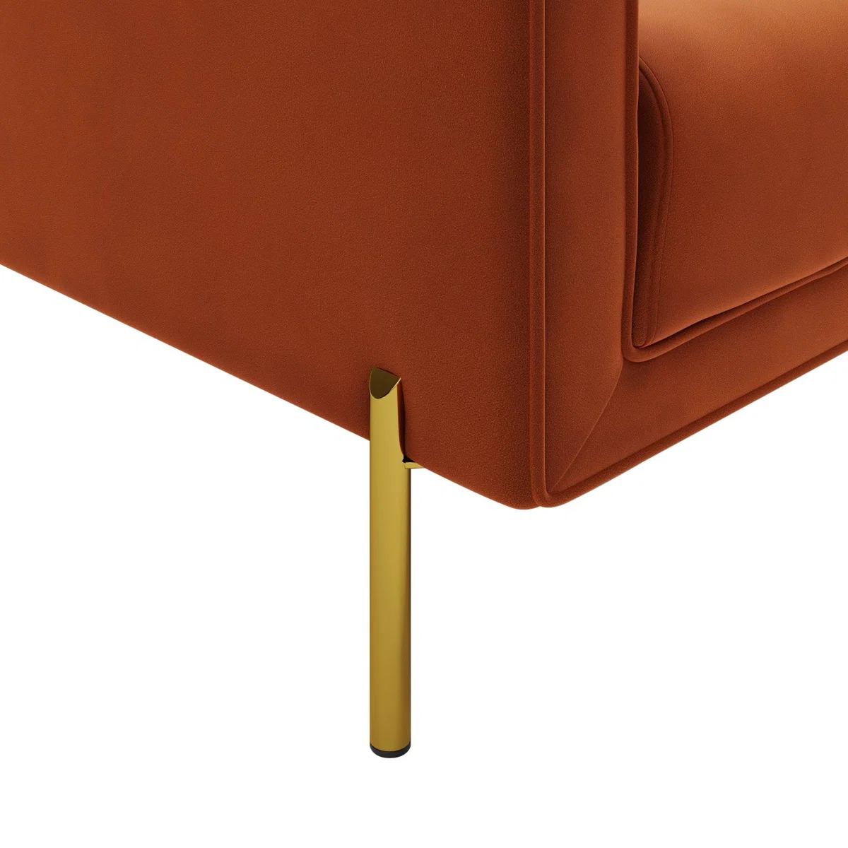Bellamy Luxe Velvet 3 Seater Sofa Orange Umber – image 6