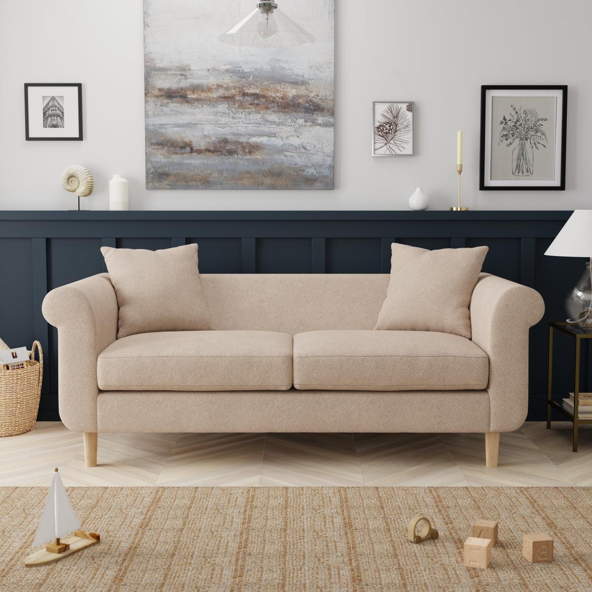 Florrie 3 Seater Flatweave Sofa Dark Grey – image 2