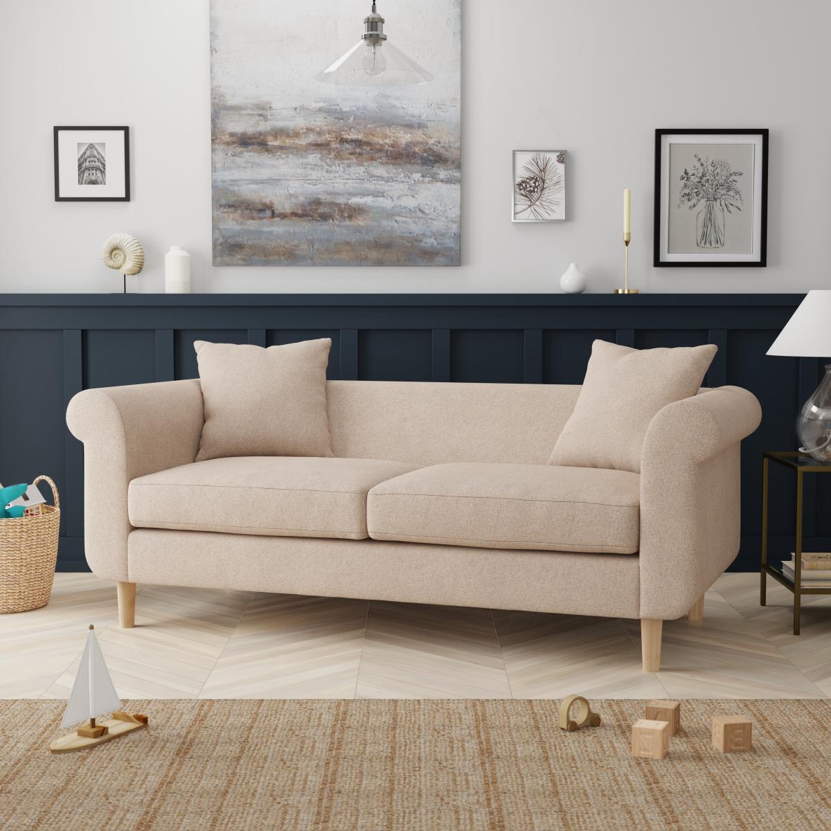 Florrie 3 Seater Flatweave Sofa Dark Grey – image 3