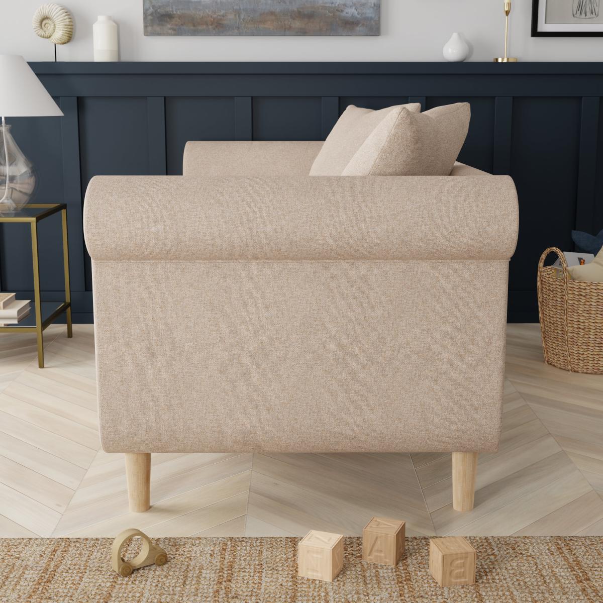 Florrie 3 Seater Flatweave Sofa Dark Grey – image 4