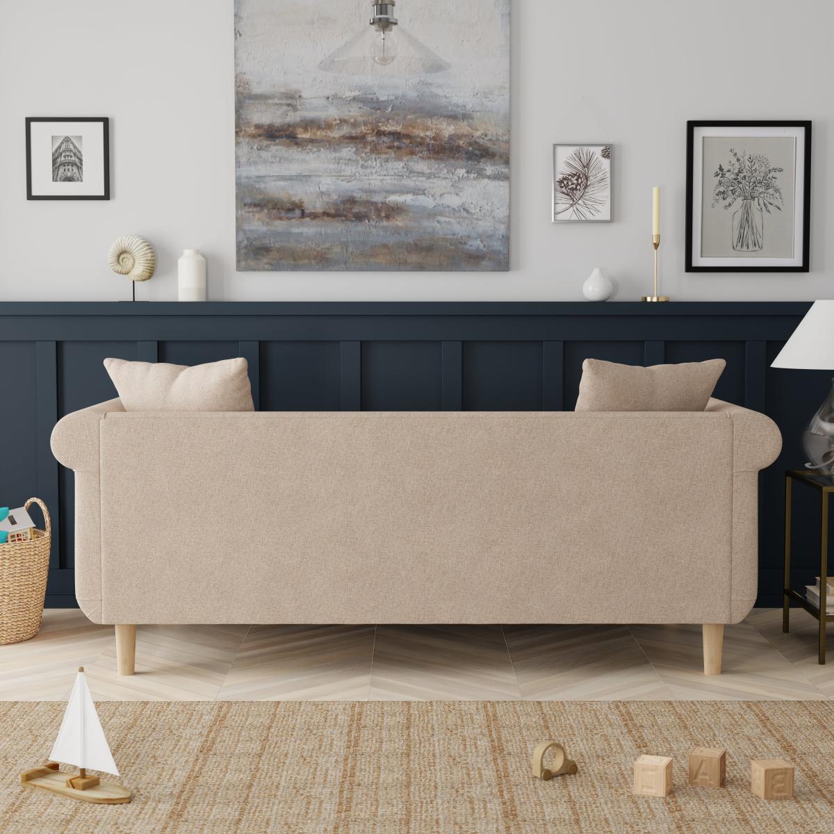Florrie 3 Seater Flatweave Sofa Dark Grey – image 5