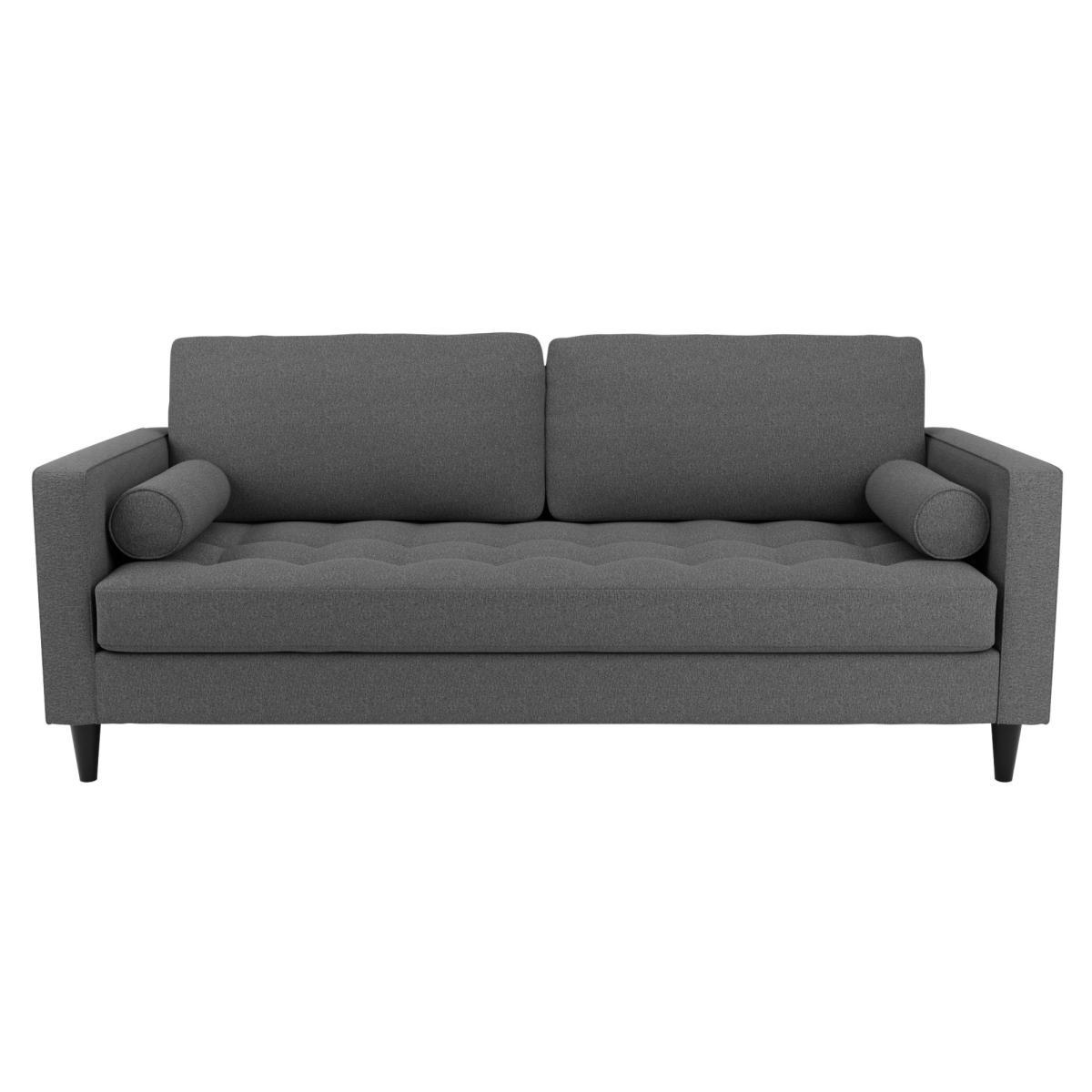 Zoe Flat Weave 3 Seater Sofa Charcoal – image 2