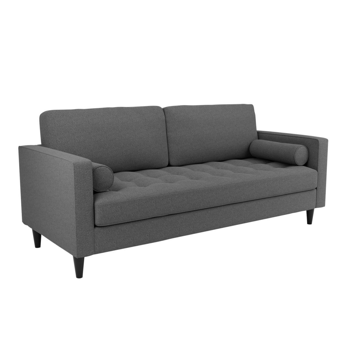 Zoe Flat Weave 3 Seater Sofa Charcoal – image 3