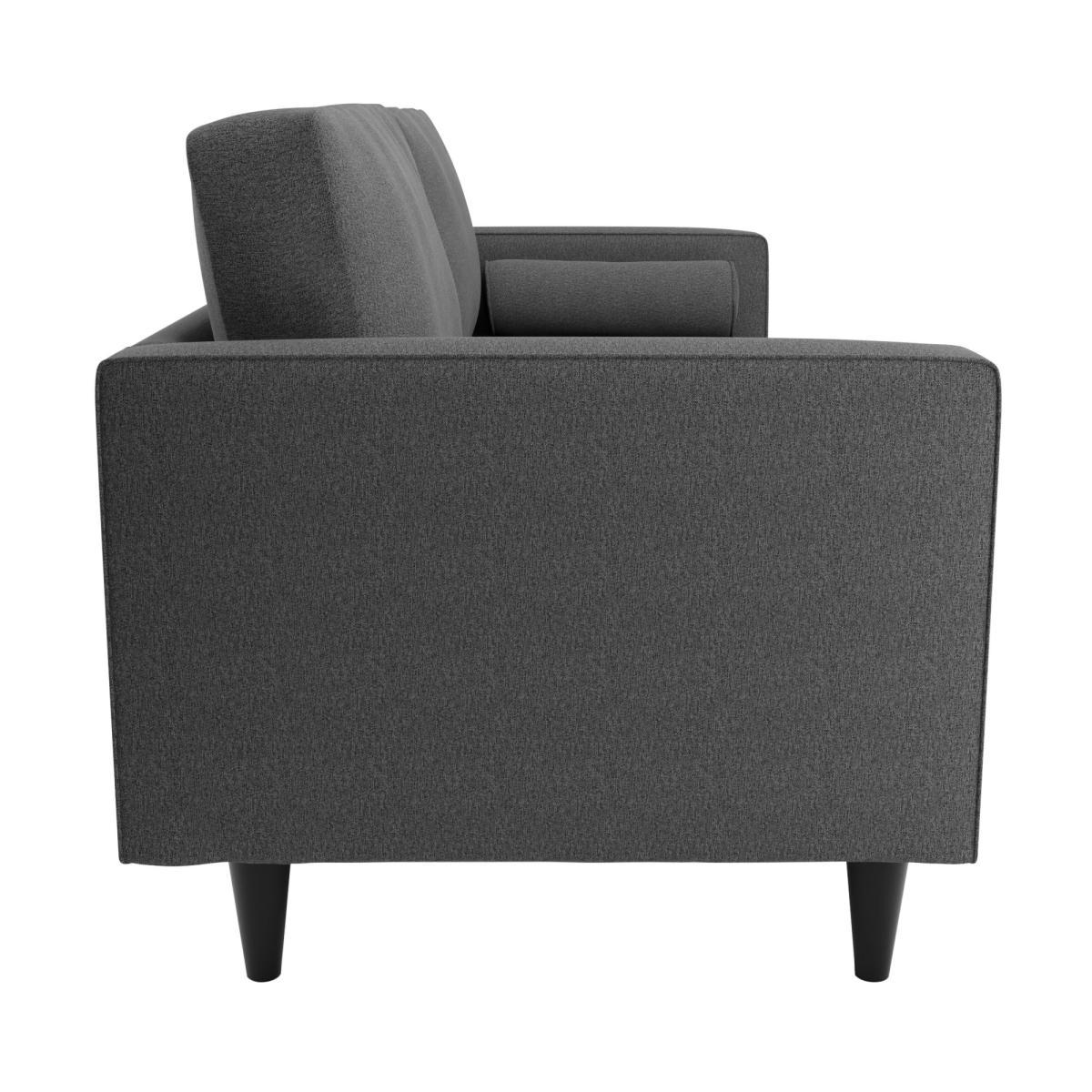 Zoe Flat Weave 3 Seater Sofa Charcoal – image 4