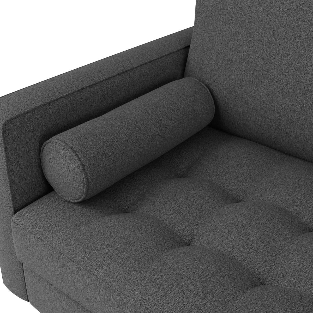 Zoe Flat Weave 3 Seater Sofa Charcoal – image 6