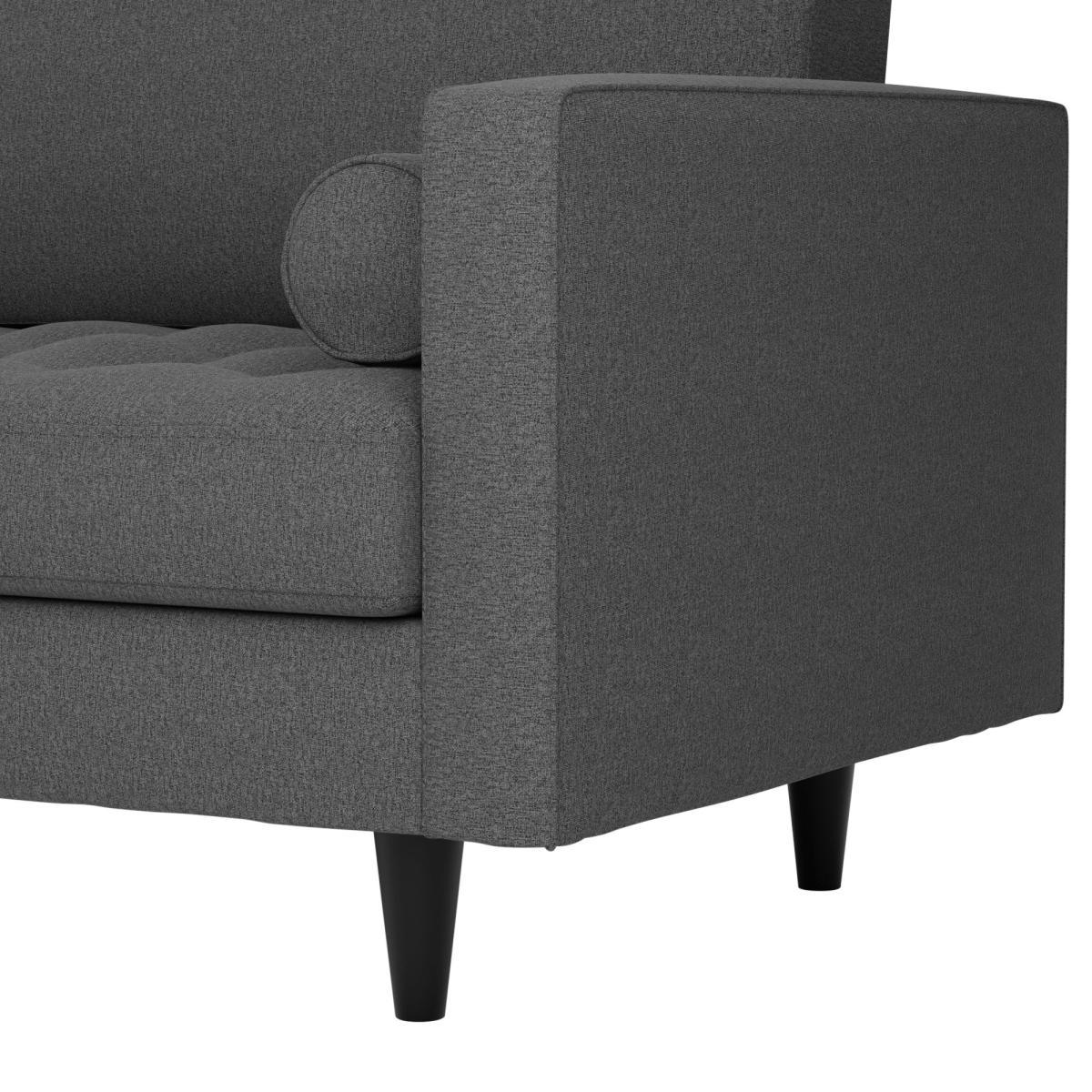 Zoe Flat Weave 3 Seater Sofa Charcoal – image 7