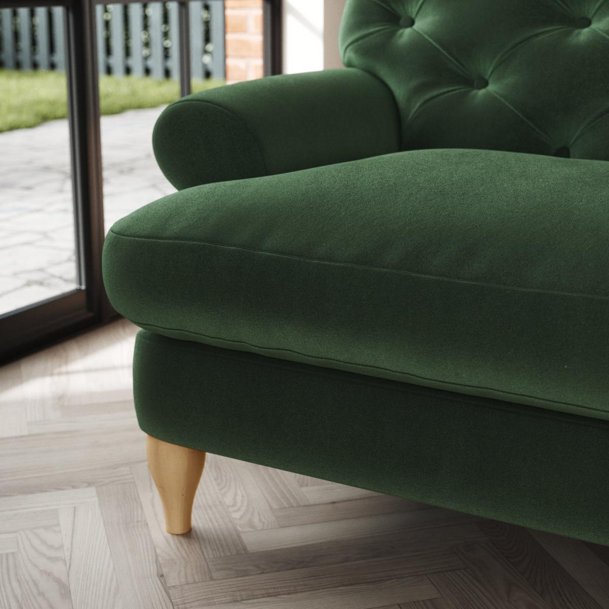 Canterbury 3 Seater Sofa Cosy Velvet Bottle Green – image 5