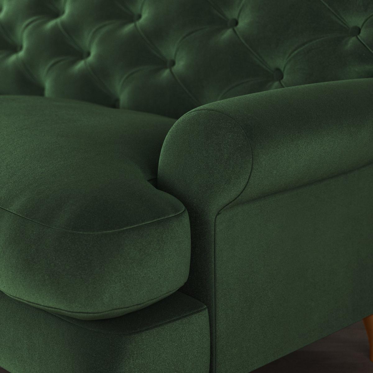 Canterbury 3 Seater Sofa Cosy Velvet Bottle Green – image 6