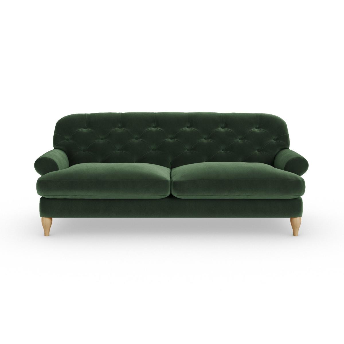 Canterbury 3 Seater Sofa Cosy Velvet Bottle Green – image 7