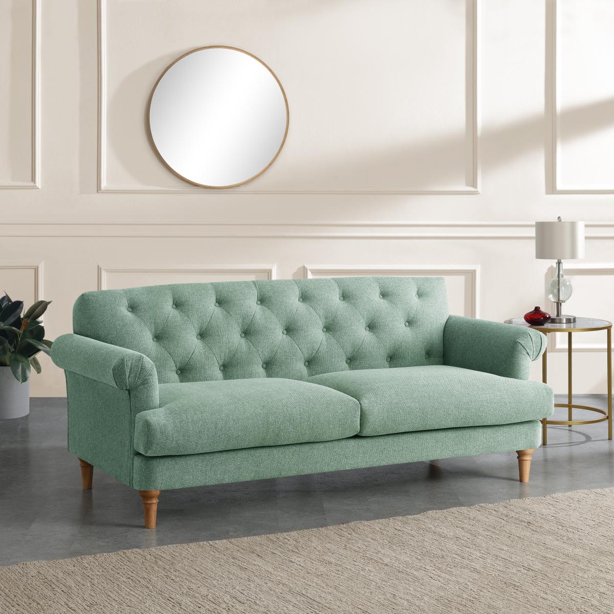 Trance Fabric 3 Seater Sofa Seafoam (Blue) – image 2