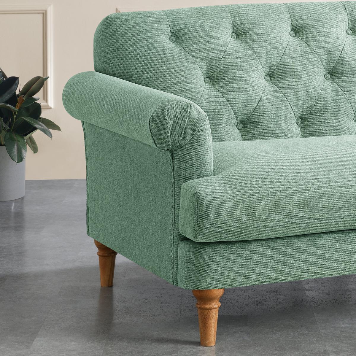 Trance Fabric 3 Seater Sofa Seafoam (Blue) – image 3