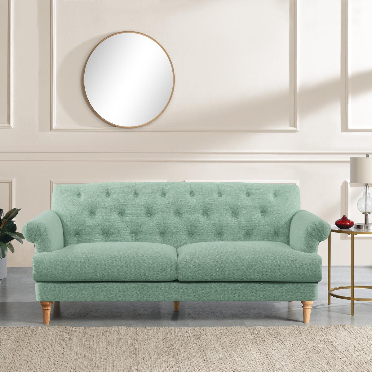 Trance Fabric 3 Seater Sofa Seafoam (Blue) – image 1