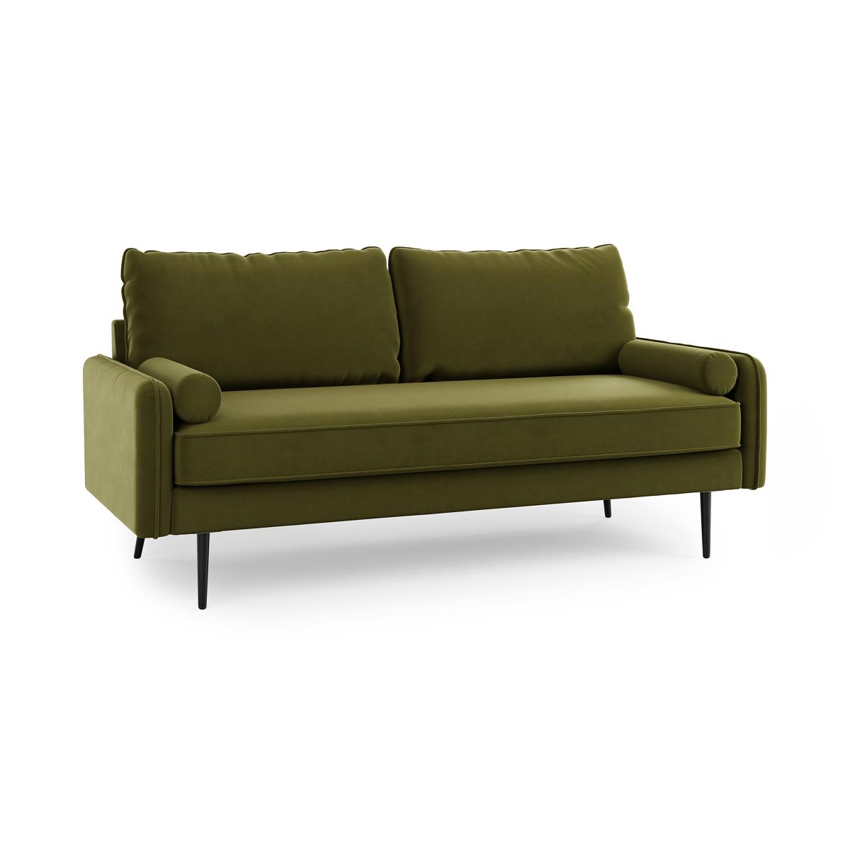 Cassie 3 Seater Velvet Sofa Olive (Green) – image 6