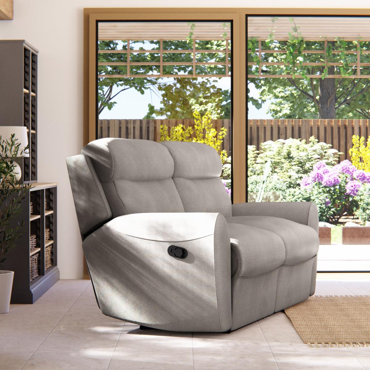 Wareham 3 Seater Manual Recliner Sofa Grey Chenille – image 4