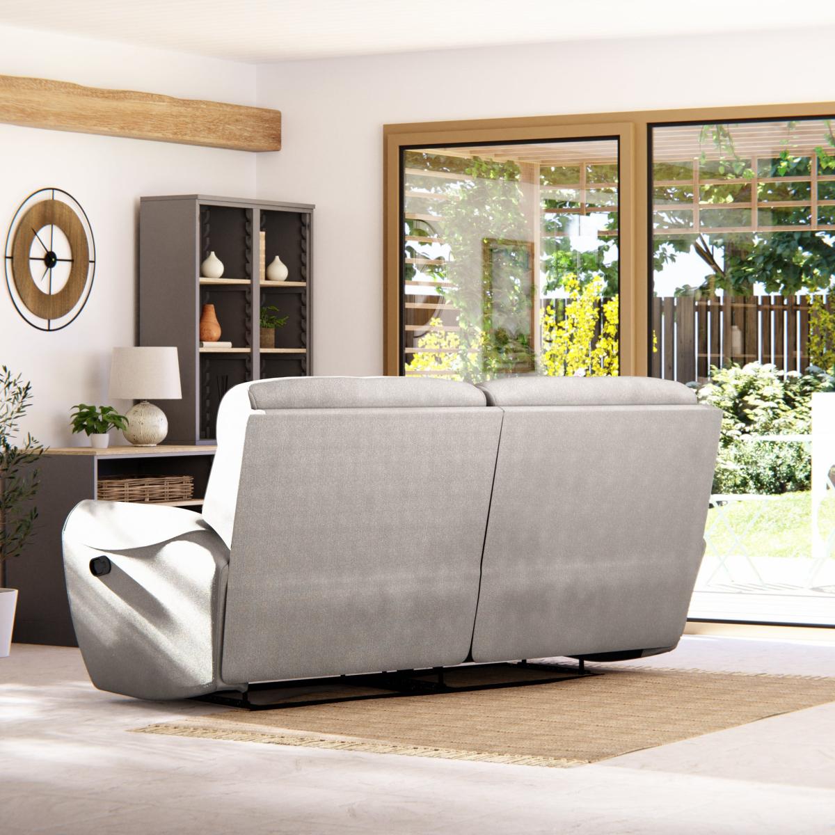 Wareham 3 Seater Manual Recliner Sofa Grey Chenille – image 5