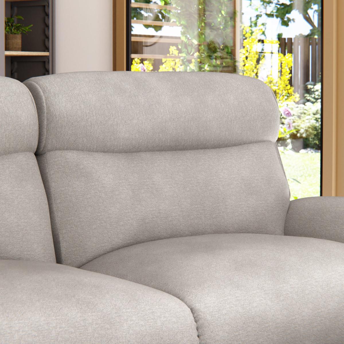 Wareham 3 Seater Manual Recliner Sofa Grey Chenille – image 7
