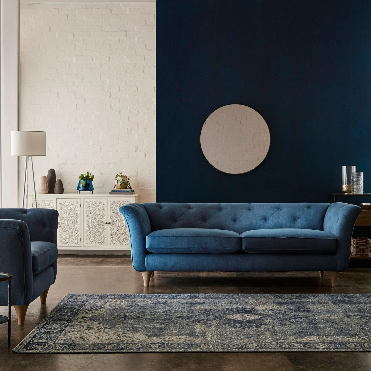 Jaipur 3 Seater Sofa Brushed Plain Fabric Brushed Plain Dew – image 2